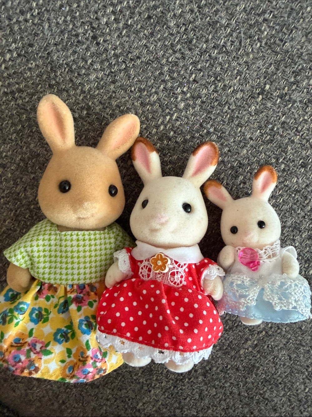 Lot of 3 Calico Critters/Sylvanian Families Rabbits Chocolate and Sunny Families